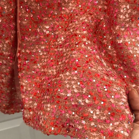 $1995 st John collection beaded confetti tweed long jacket women size 8